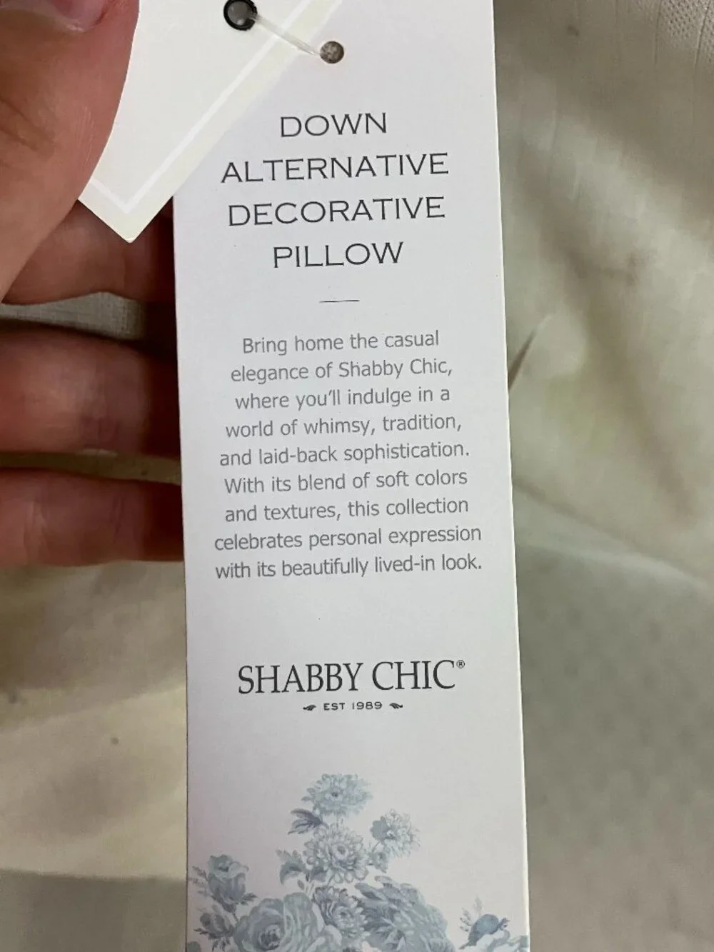 Shabby Chic Decorative Pillow 18x12
